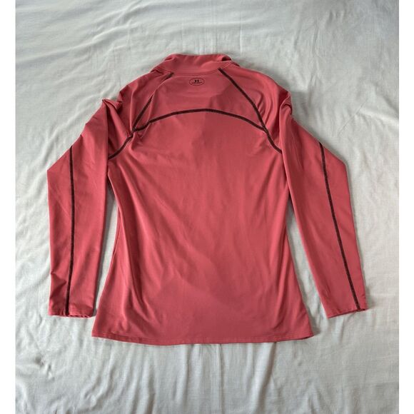 Women's Under Armour Semi Fitted 3/4 Zip Pink Pull Over Size Large, Cold Gear - Picture 2 of 6